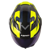 Casco Hro 3400Dv Evo Ioque Negro Amarillo Visor Iridium Azul